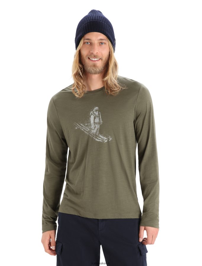 icebreaker_men_merino_tech_lite_ii_long_sleeve_t_shirt_skiing_yeti_z04nxr343_clothing_loden.jpg Icebreaker Men Merino Tech Lite II Long Sleeve T-Shirt Skiing Yeti Z04NXR343 Clothing Loden - Image 1