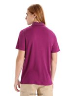 Icebreaker Men Merino Tech Lite II Short Sleeve Polo Z04NXR42 Clothing Go Berry - Image 2