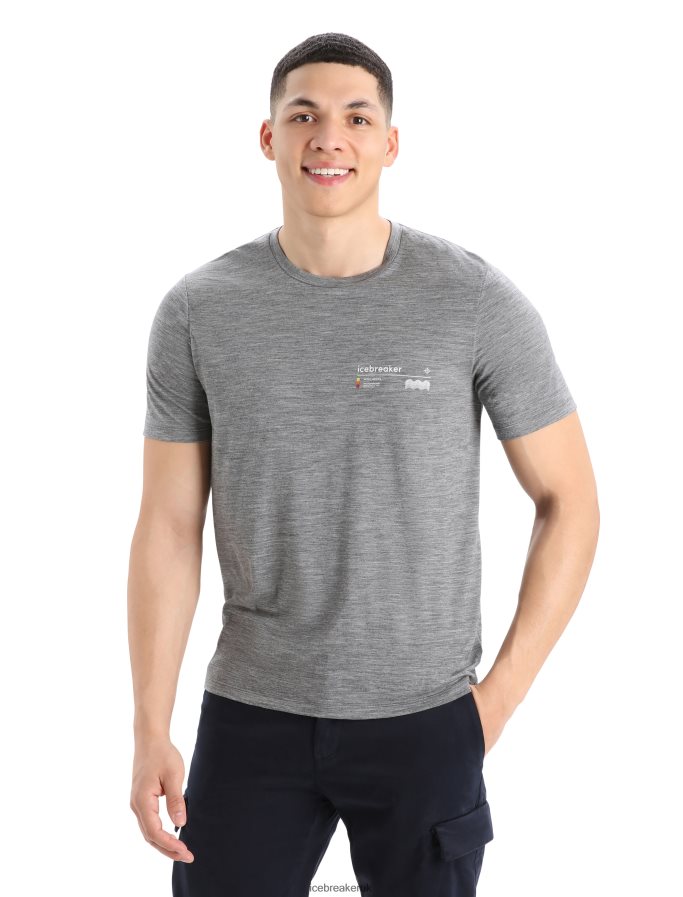 Icebreaker Men Merino Tech Lite II Short Sleeve T-Shirt Alpine Zone Z04NXR365 Clothing Gritstone Heather - Image 2