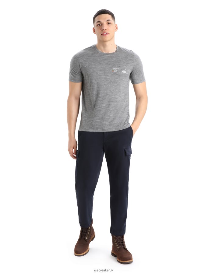 Icebreaker Men Merino Tech Lite II Short Sleeve T-Shirt Alpine Zone Z04NXR365 Clothing Gritstone Heather - Image 3