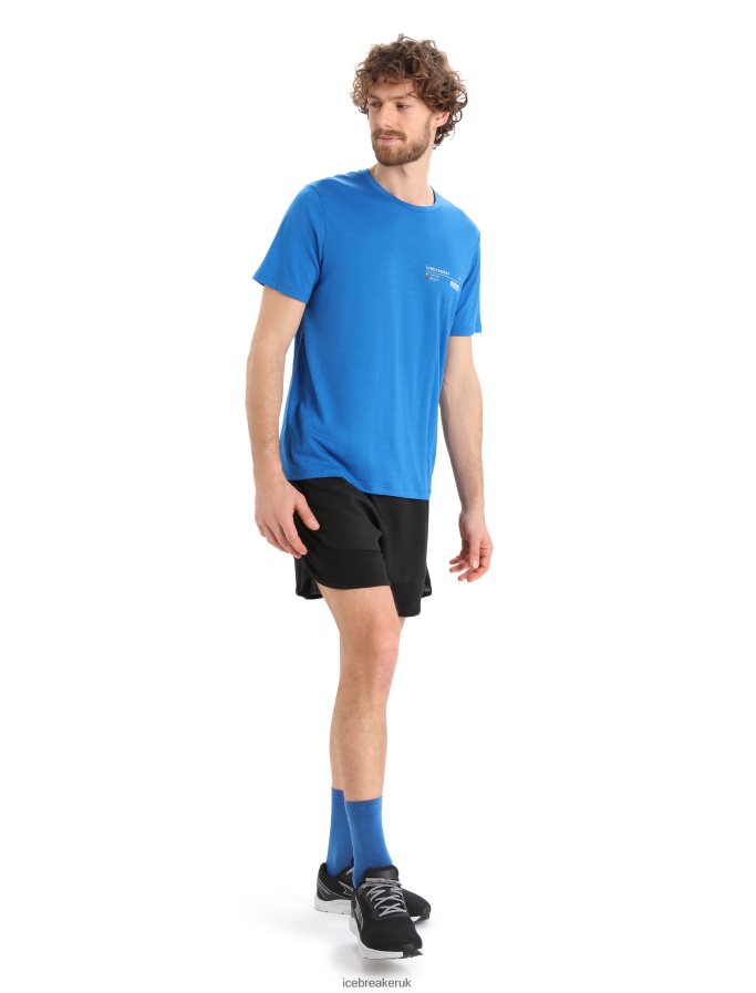 Icebreaker Men Merino Tech Lite II Short Sleeve T-Shirt Alpine Zone Z04NXR366 Clothing Lazurite - Image 3