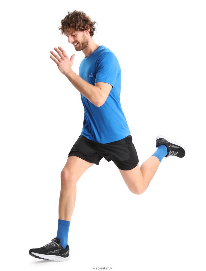 Icebreaker Men Merino Tech Lite II Short Sleeve T-Shirt Alpine Zone Z04NXR366 Clothing Lazurite - Image 4