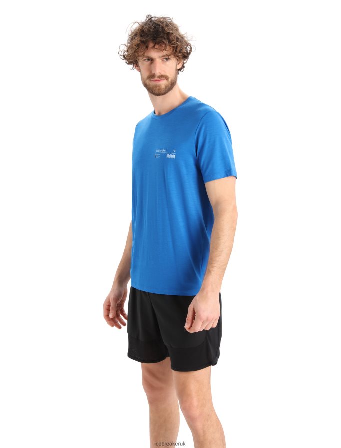 Icebreaker Men Merino Tech Lite II Short Sleeve T-Shirt Alpine Zone Z04NXR366 Clothing Lazurite - Image 6
