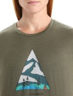 Icebreaker Men Merino Tech Lite II Short Sleeve T-Shirt Camping Grounds Z04NXR74 Clothing Loden - Image 4