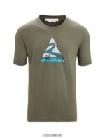 Icebreaker Men Merino Tech Lite II Short Sleeve T-Shirt Camping Grounds Z04NXR74 Clothing Loden - Image 6