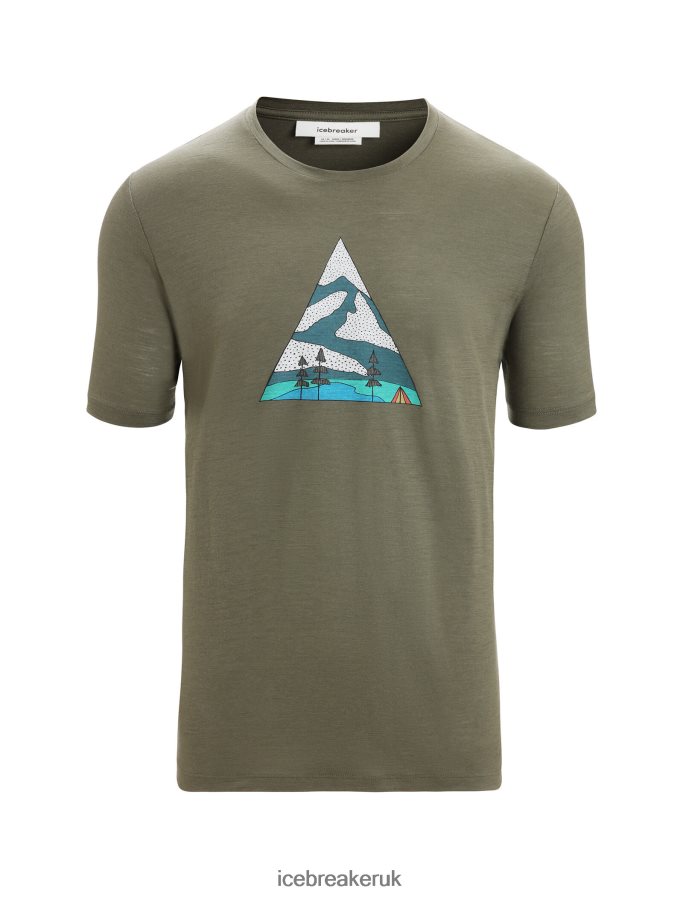 Icebreaker Men Merino Tech Lite II Short Sleeve T-Shirt Camping Grounds Z04NXR74 Clothing Loden - Image 6