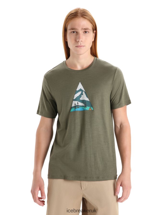 Icebreaker Men Merino Tech Lite II Short Sleeve T-Shirt Camping Grounds Z04NXR74 Clothing Loden - Image 1