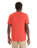 Icebreaker Men Merino Tech Lite II Short Sleeve T-Shirt Camping Grounds Z04NXR75 Clothing Vibrant Earth - Image 2