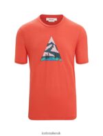 Icebreaker Men Merino Tech Lite II Short Sleeve T-Shirt Camping Grounds Z04NXR75 Clothing Vibrant Earth - Image 5