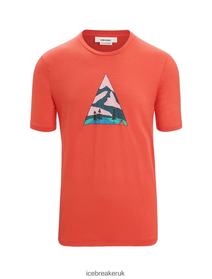 Icebreaker Men Merino Tech Lite II Short Sleeve T-Shirt Camping Grounds Z04NXR75 Clothing Vibrant Earth - Image 5