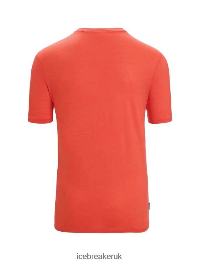 Icebreaker Men Merino Tech Lite II Short Sleeve T-Shirt Camping Grounds Z04NXR75 Clothing Vibrant Earth - Image 6