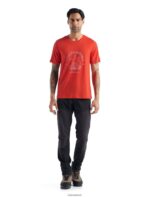 Icebreaker Men Merino Tech Lite II Short Sleeve T-Shirt Canopy Camper Z04NXR488 Clothing Lava - Image 2