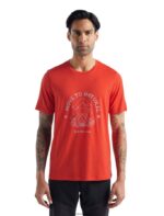 Icebreaker Men Merino Tech Lite II Short Sleeve T-Shirt Canopy Camper Z04NXR488 Clothing Lava