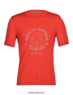 Icebreaker Men Merino Tech Lite II Short Sleeve T-Shirt Canopy Camper Z04NXR488 Clothing Lava - Image 6