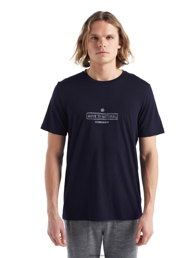 Icebreaker Men Merino Tech Lite II Short Sleeve T-Shirt Grown Down South Z04NXR484 Clothing Midnight Navy - Image 2