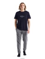 Icebreaker Men Merino Tech Lite II Short Sleeve T-Shirt Grown Down South Z04NXR484 Clothing Midnight Navy - Image 3