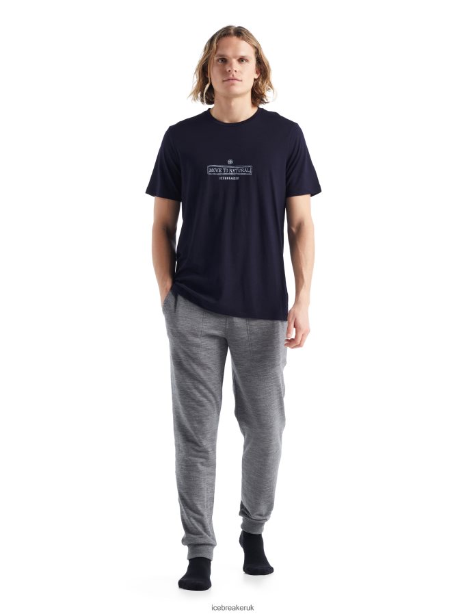 Icebreaker Men Merino Tech Lite II Short Sleeve T-Shirt Grown Down South Z04NXR484 Clothing Midnight Navy - Image 3