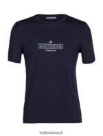 Icebreaker Men Merino Tech Lite II Short Sleeve T-Shirt Grown Down South Z04NXR484 Clothing Midnight Navy - Image 6
