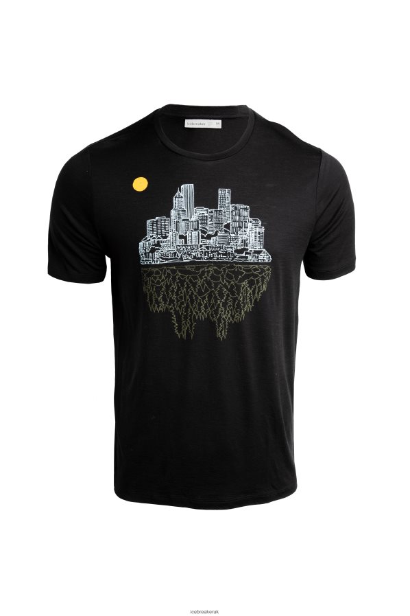 Icebreaker Men Merino Tech Lite II Short Sleeve T-Shirt Local Tee Portland Z04NXR486 Clothing Black - Image 4