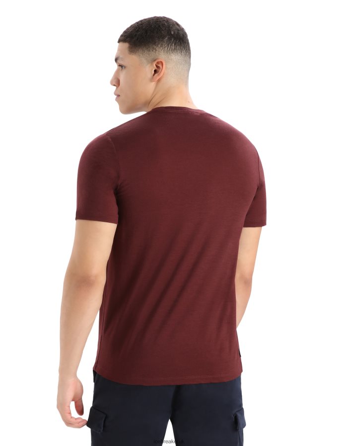 Icebreaker Men Merino Tech Lite II Short Sleeve T-Shirt Mountain Geology Z04NXR382 Clothing Espresso - Image 2