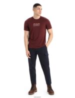 Icebreaker Men Merino Tech Lite II Short Sleeve T-Shirt Mountain Geology Z04NXR382 Clothing Espresso - Image 3