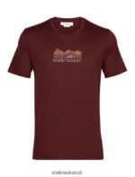 Icebreaker Men Merino Tech Lite II Short Sleeve T-Shirt Mountain Geology Z04NXR382 Clothing Espresso - Image 6