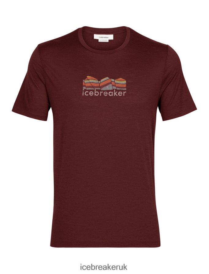 Icebreaker Men Merino Tech Lite II Short Sleeve T-Shirt Mountain Geology Z04NXR382 Clothing Espresso - Image 6