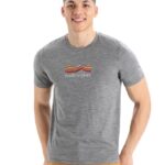 Icebreaker Men Merino Tech Lite II Short Sleeve T-Shirt Mountain Geology Z04NXR383 Clothing Gritstone Heather