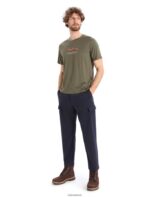 Icebreaker Men Merino Tech Lite II Short Sleeve T-Shirt Mountain Geology Z04NXR384 Clothing Loden - Image 5