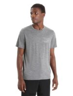Icebreaker Men Merino Tech Lite II Short Sleeve T-Shirt Mountain Sunset Z04NXR83 Clothing Gritstone Heather