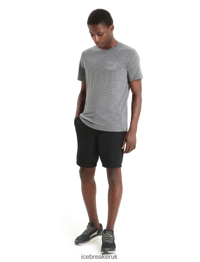 Icebreaker Men Merino Tech Lite II Short Sleeve T-Shirt Mountain Sunset Z04NXR83 Clothing Gritstone Heather - Image 3
