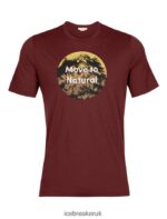 Icebreaker Men Merino Tech Lite II Short Sleeve T-Shirt Natural Alps Z04NXR368 Clothing Espresso - Image 7