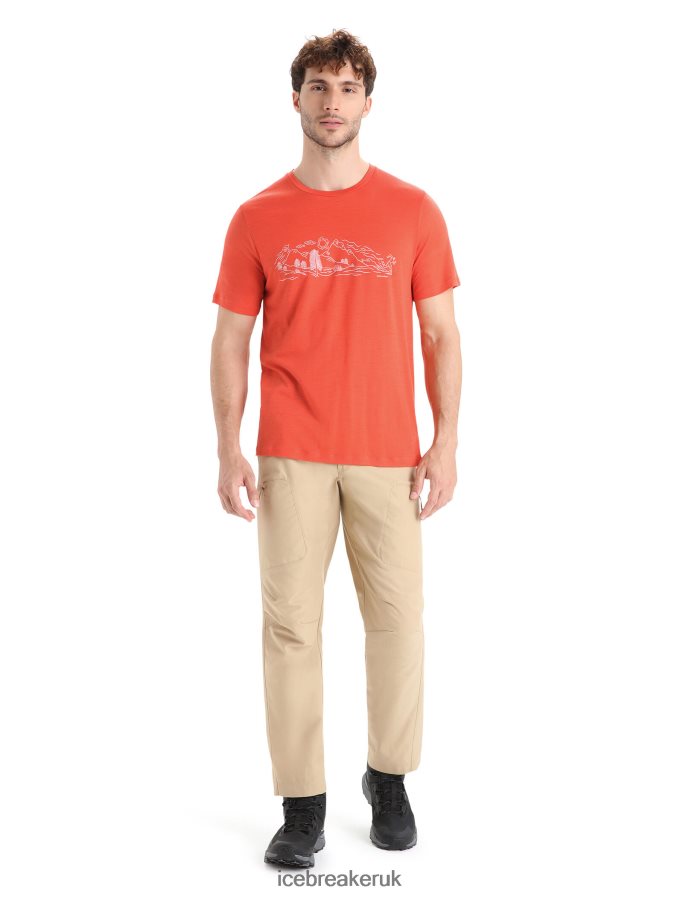 Icebreaker Men Merino Tech Lite II Short Sleeve T-Shirt Nature Sprint Z04NXR56 Clothing Vibrant Earth - Image 3