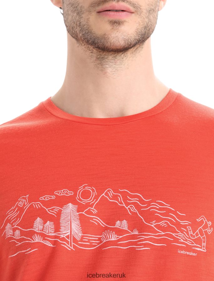 Icebreaker Men Merino Tech Lite II Short Sleeve T-Shirt Nature Sprint Z04NXR56 Clothing Vibrant Earth - Image 4
