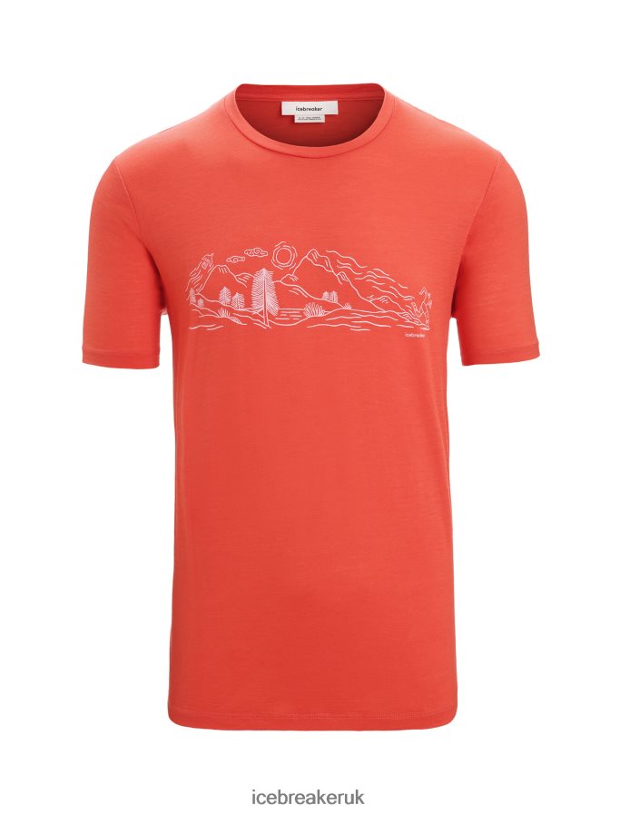 Icebreaker Men Merino Tech Lite II Short Sleeve T-Shirt Nature Sprint Z04NXR56 Clothing Vibrant Earth - Image 6