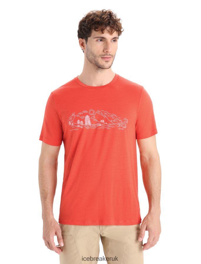 Icebreaker Men Merino Tech Lite II Short Sleeve T-Shirt Nature Sprint Z04NXR56 Clothing Vibrant Earth - Image 1