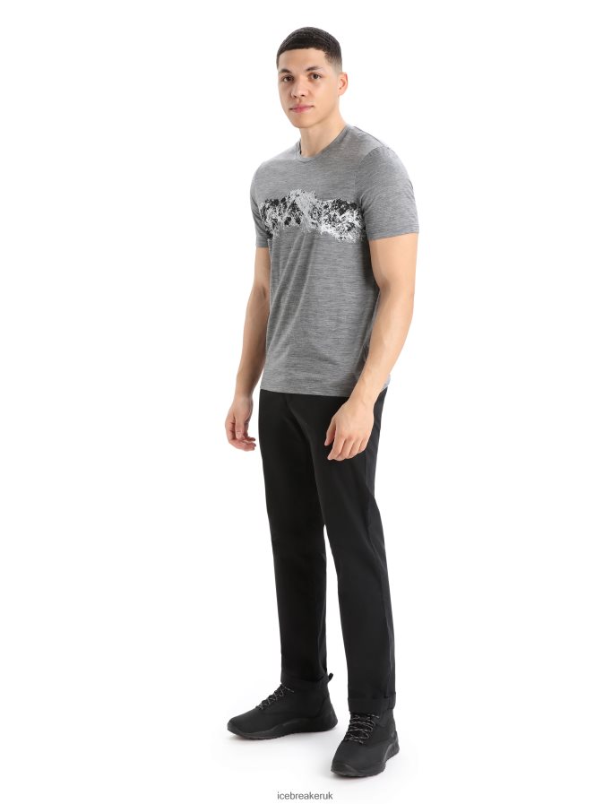 Icebreaker Men Merino Tech Lite II Short Sleeve T-Shirt Remarkable Range Z04NXR412 Clothing Gritstone Heather - Image 3