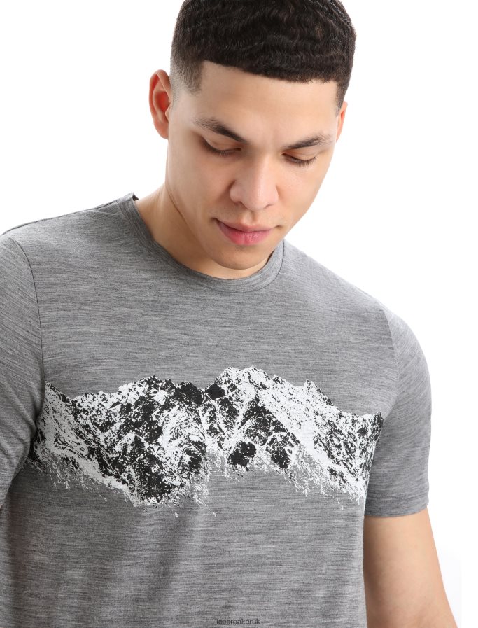 Icebreaker Men Merino Tech Lite II Short Sleeve T-Shirt Remarkable Range Z04NXR412 Clothing Gritstone Heather - Image 4