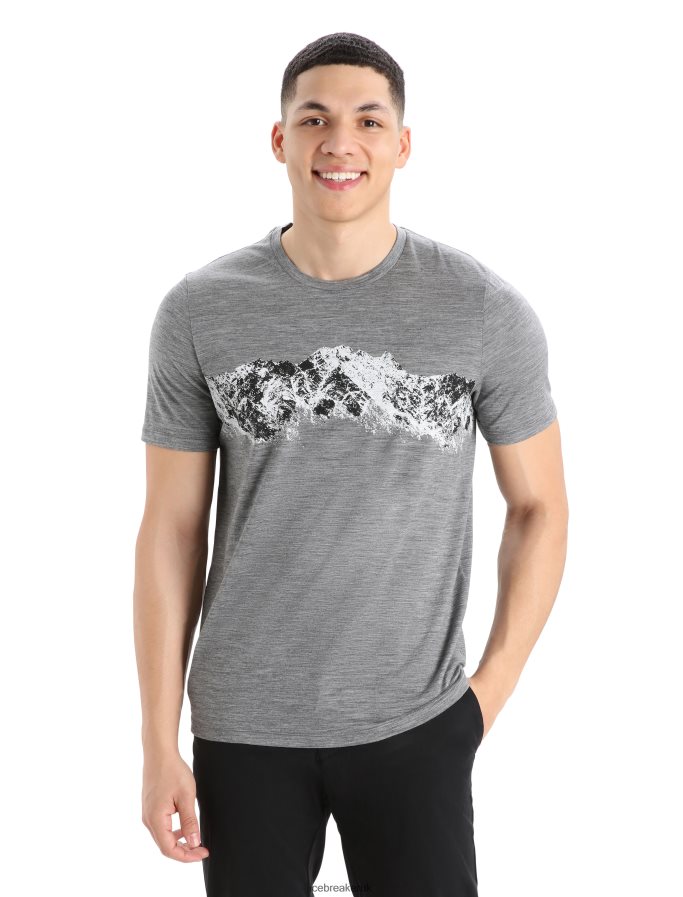 Icebreaker Men Merino Tech Lite II Short Sleeve T-Shirt Remarkable Range Z04NXR412 Clothing Gritstone Heather - Image 1