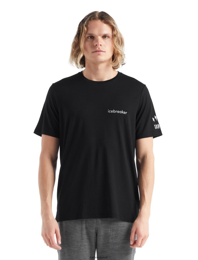 Icebreaker Men Merino Tech Lite II Short Sleeve T-Shirt Sheeperds Cycle Club Z04NXR479 Clothing Black - Image 2