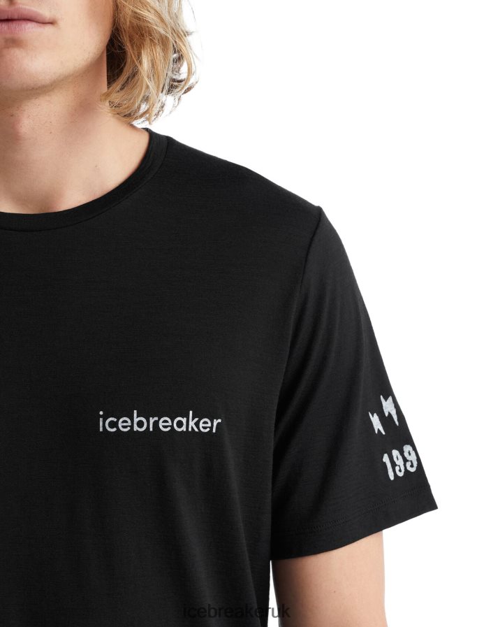 Icebreaker Men Merino Tech Lite II Short Sleeve T-Shirt Sheeperds Cycle Club Z04NXR479 Clothing Black - Image 4