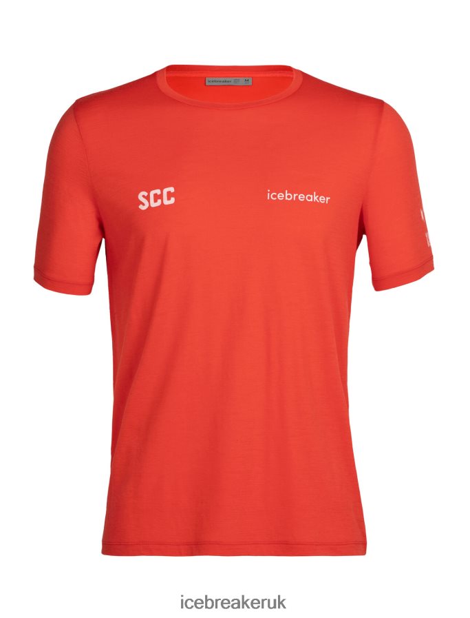 Icebreaker Men Merino Tech Lite II Short Sleeve T-Shirt Sheeperds Cycle Club Z04NXR480 Clothing Lava - Image 8