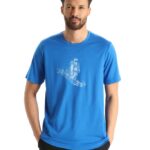 Icebreaker Men Merino Tech Lite II Short Sleeve T-Shirt Skiing Yeti Z04NXR364 Clothing Lazurite