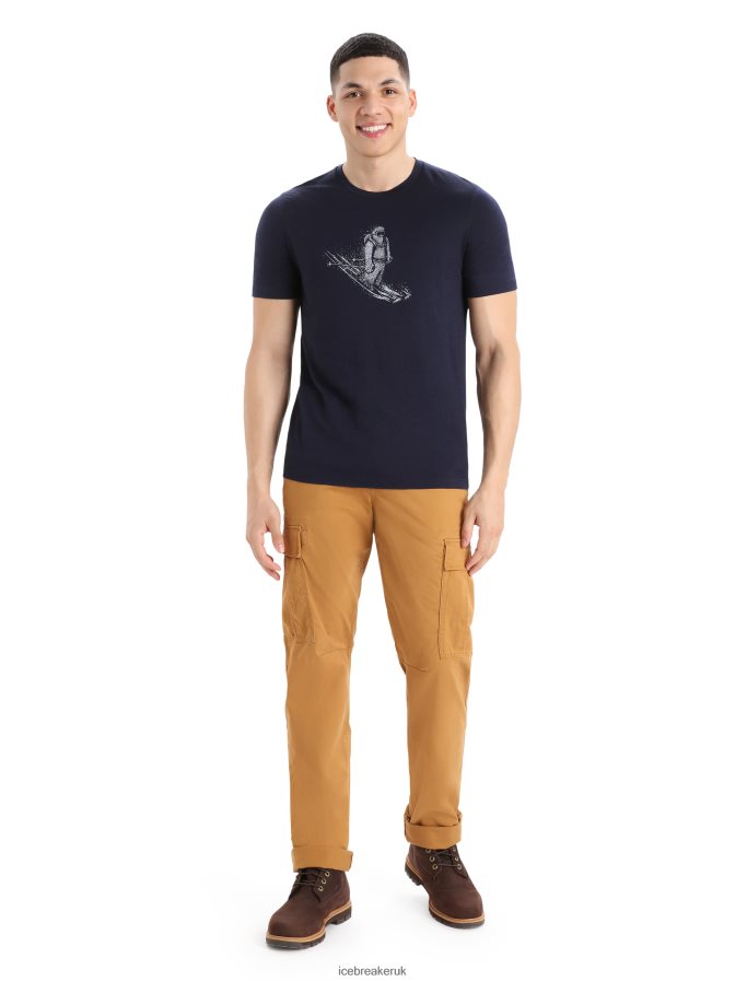 Icebreaker Men Merino Tech Lite II Short Sleeve T-Shirt Skiing Yeti Z04NXR73 Clothing Midnight Navy - Image 3
