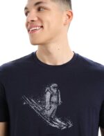Icebreaker Men Merino Tech Lite II Short Sleeve T-Shirt Skiing Yeti Z04NXR73 Clothing Midnight Navy - Image 4