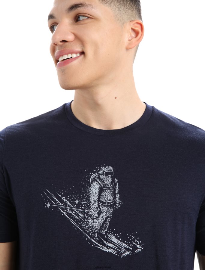 Icebreaker Men Merino Tech Lite II Short Sleeve T-Shirt Skiing Yeti Z04NXR73 Clothing Midnight Navy - Image 4