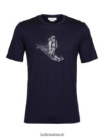 Icebreaker Men Merino Tech Lite II Short Sleeve T-Shirt Skiing Yeti Z04NXR73 Clothing Midnight Navy - Image 5