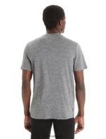 Icebreaker Men Merino Tech Lite II Short Sleeve T-Shirt Spring Glow Z04NXR46 Clothing Gritstone Heather - Image 2
