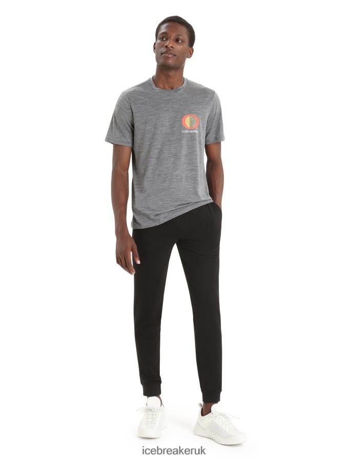 Icebreaker Men Merino Tech Lite II Short Sleeve T-Shirt Spring Glow Z04NXR46 Clothing Gritstone Heather - Image 3