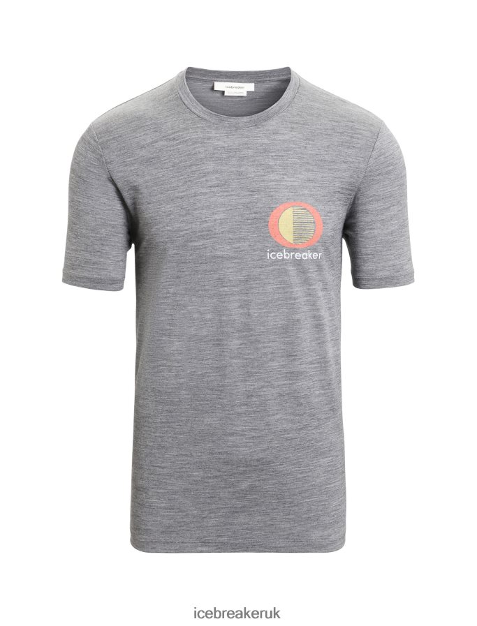 Icebreaker Men Merino Tech Lite II Short Sleeve T-Shirt Spring Glow Z04NXR46 Clothing Gritstone Heather - Image 6